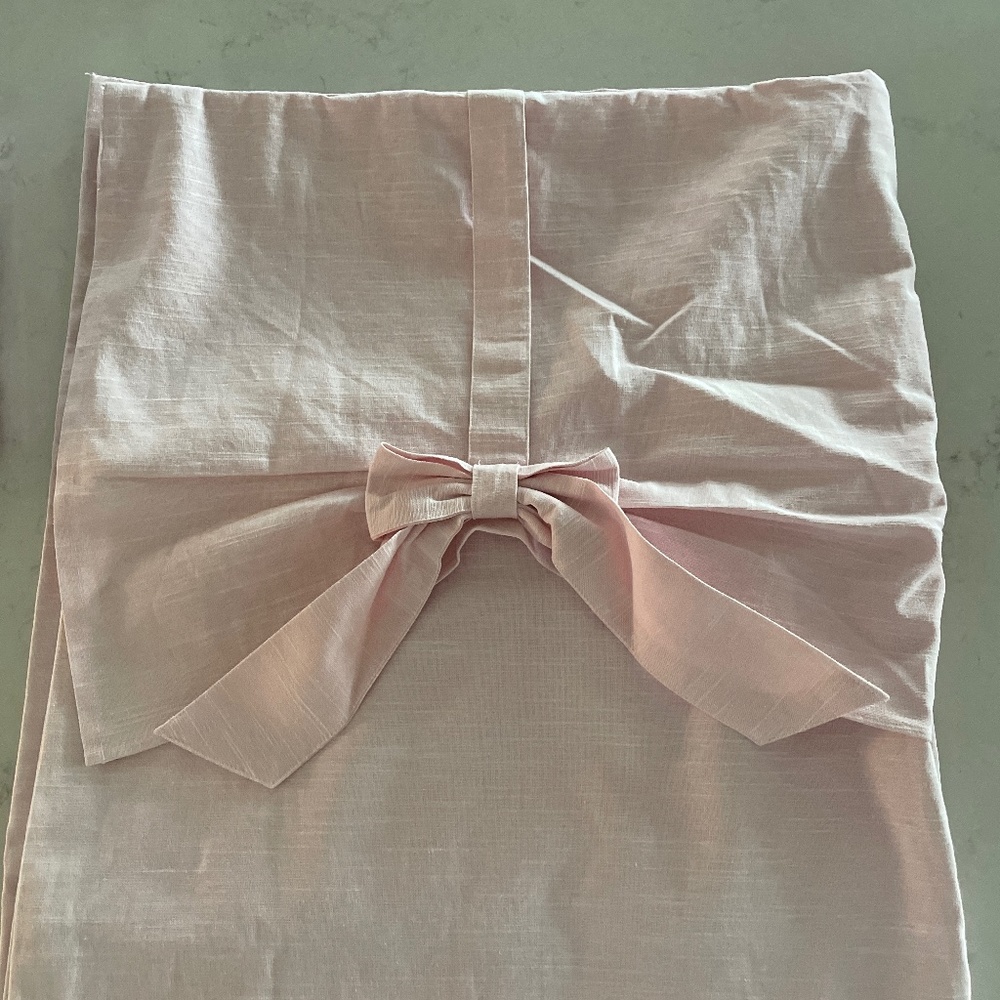 Evelyn Linen Blend Bow Valance Blackout Curtain